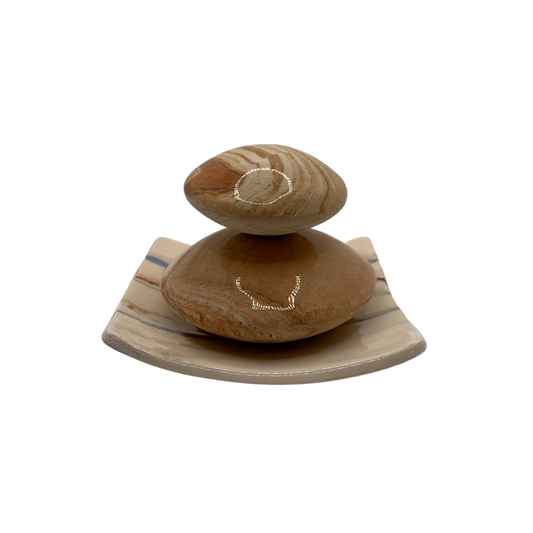 Lot pierre corps massage, pierre visage massage, coupelle